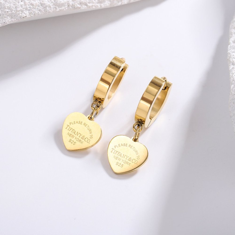 Simple Style Heart Shape Stainless Steel Ear Studs